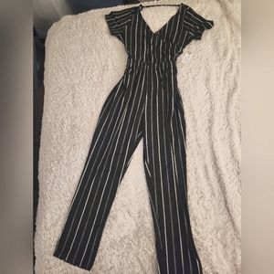 Dex - Shirt-Sleeved Pin-Stripe Romper